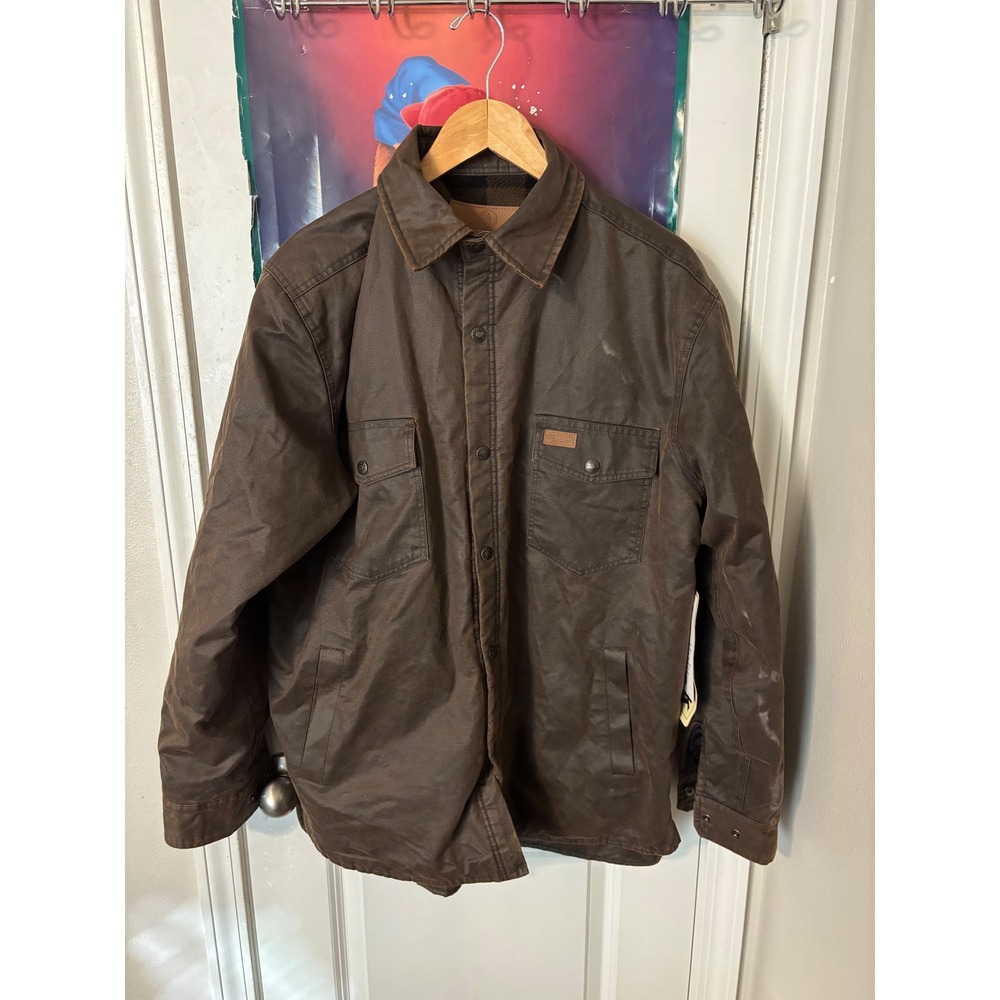 Outback Trading Co Mens Canyonland Brown Water Resistant Flannel Lined Jacket MD